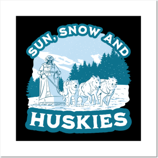 Sun, son and huskies - Sled Dog Racing Posters and Art